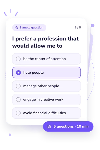 Work Motivation Hierarchy Test: answers to choose from Work Motivation Hierarchy Test: sample question card
