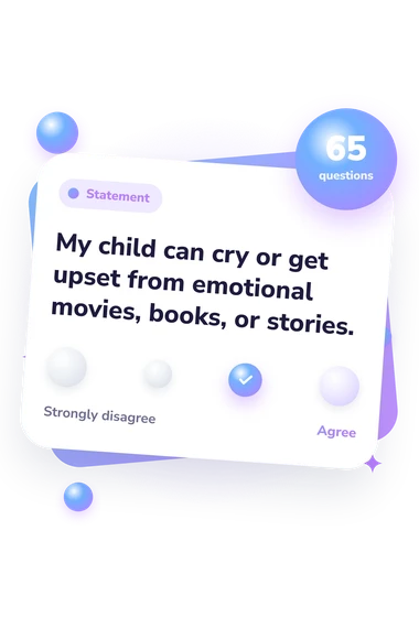 Highly Sensitive Child Test: from disagree to agree Highly Sensitive Child Test: agreement scale card