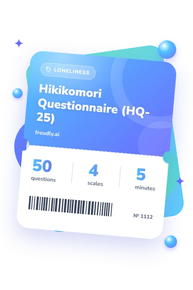Hikikomori Questionnaire (HQ-25) Test: test ticket with numbers