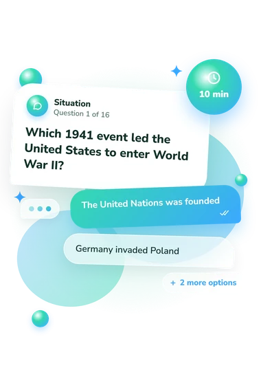 History Quiz for Kids: situation and reply bubbles