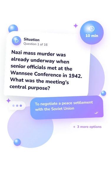 Hitler Quiz: situation and reply bubbles