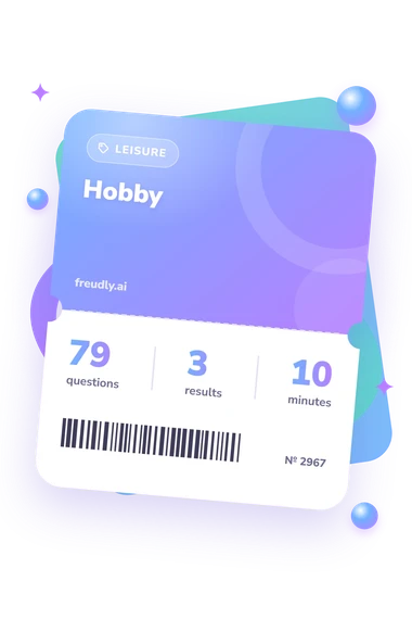 Hobby Quiz: questions, results and minutes Hobby Quiz: test ticket with numbers