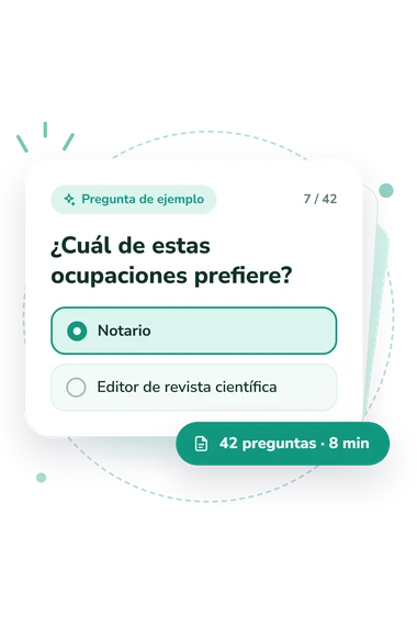 Test según el modelo: pregunta y respuestas Test según el modelo: tarjeta con pregunta