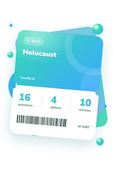 Holocaust Quiz: questions, options and minutes Holocaust Quiz: test ticket with numbers