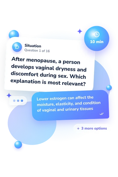 Hormone Quiz: what would you do Hormone Quiz: situation and reply bubbles