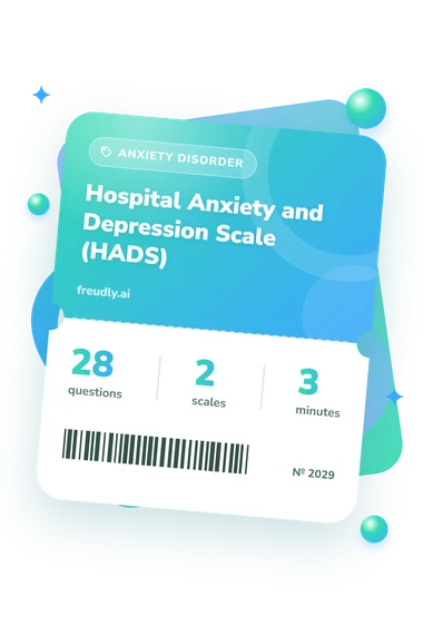 Hospital Anxiety and Depression: questions, scales and minutes Hospital Anxiety and Depression: test ticket with numbers