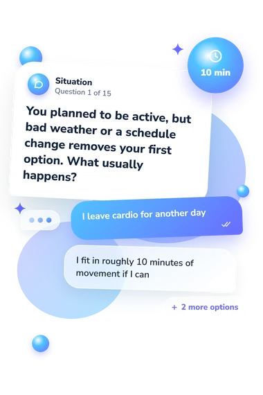 How Active Am I: situation and reply bubbles