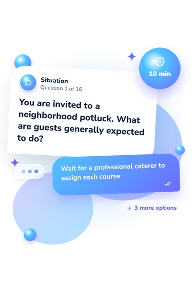 How American Are You: situation and reply bubbles
