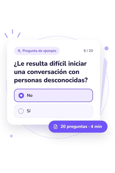 Test ¿Qué tan seguro(a): pregunta y respuestas Test ¿Qué tan seguro(a): tarjeta con pregunta