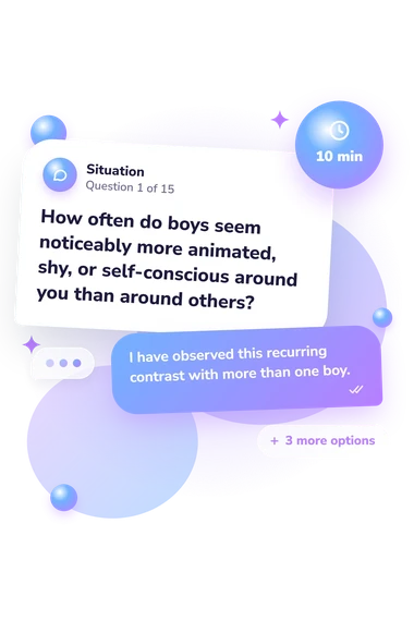 How Many Boys Like: situation and reply bubbles