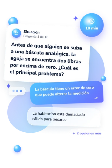 Test cuestionario: ¿Cuánto peso?: situación y respuestas