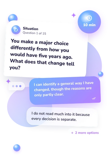 How to Know Yourself: situation and reply bubbles