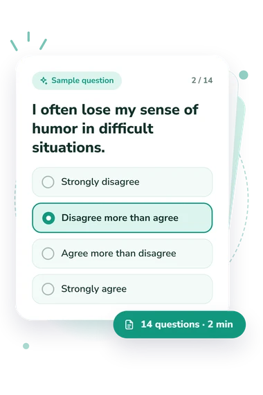 Coping Humor Scale (CHS): answers to choose from Coping Humor Scale (CHS) Test: sample question card
