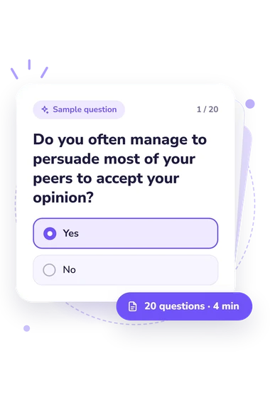 Student Communication Aptitude Assessment: answers to choose from Student Communication Aptitude Assessment Test: sample question card