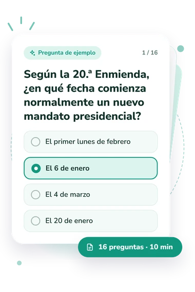 Test cuestionario sobre el Día: tarjeta con pregunta