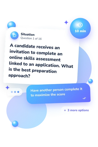 Indeed Quiz: what would you do Indeed Quiz: situation and reply bubbles
