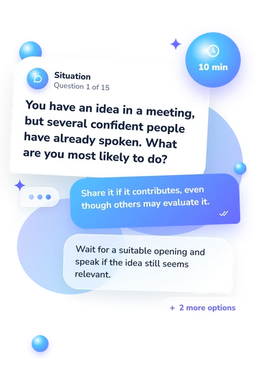 Inferiority Complex Quiz: what would you do Inferiority Complex Quiz: situation and reply bubbles