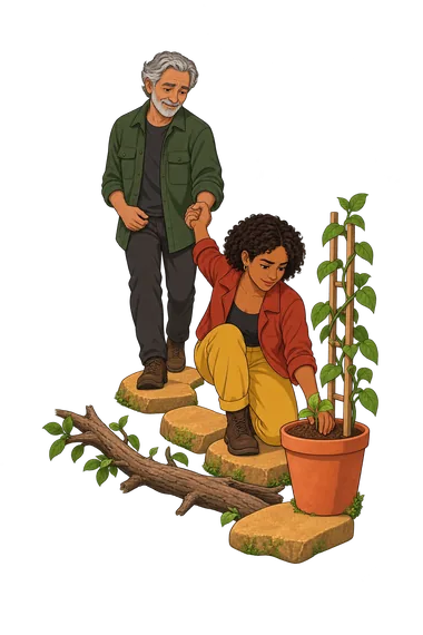 Inner Strength Test: Hope, Gratitude and Growth Inner Strength Test: planting a sprout, holding hands
