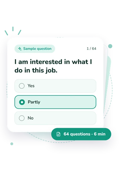 Overall Job Satisfaction Test: sample question card