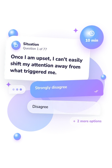Intermittent Explosive Disorder Test: situation and reply bubbles