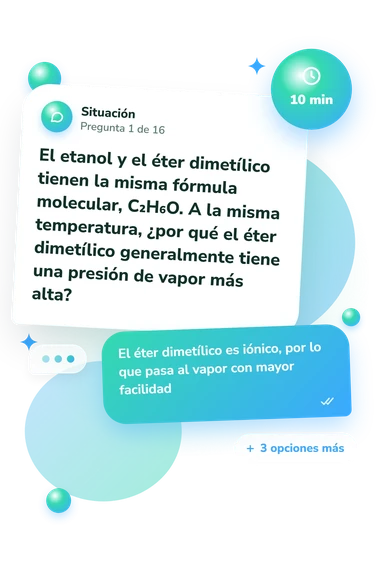 Test cuestionario sobre fuerzas intermoleculares: situación y respuestas