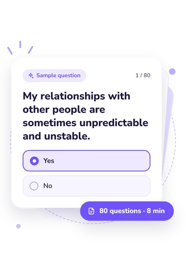 Internal Aggression Test: sample question card