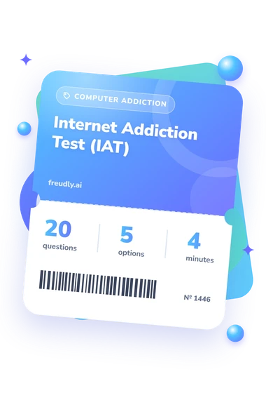 Internet Addiction Test (IAT): questions, options and minutes Internet Addiction Test (IAT): test ticket with numbers