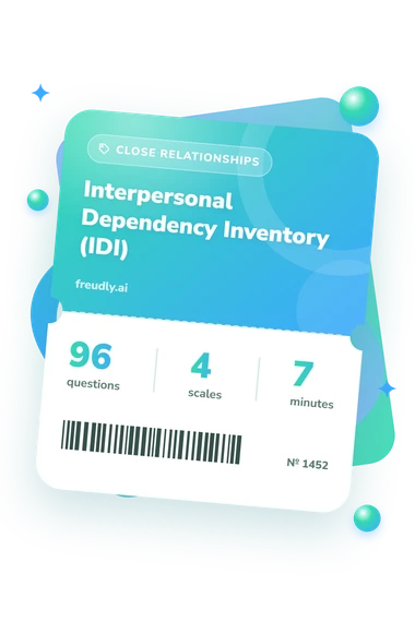 Interpersonal Dependency Inventory (IDI): test ticket with numbers