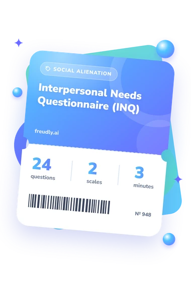 Interpersonal Needs Questionnaire (INQ): questions, scales and minutes Interpersonal Needs Questionnaire (INQ): test ticket with numbers