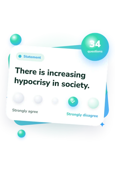Interpersonal Trust Scale Test: from disagree to agree Interpersonal Trust Scale Test: agreement scale card