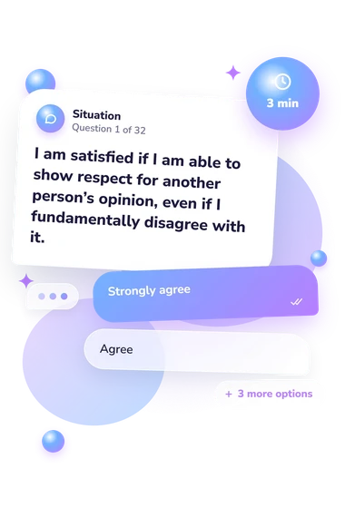 Tolerance–Intolerance Scale Test: what would you do Tolerance–Intolerance Scale Test: situation and reply bubbles
