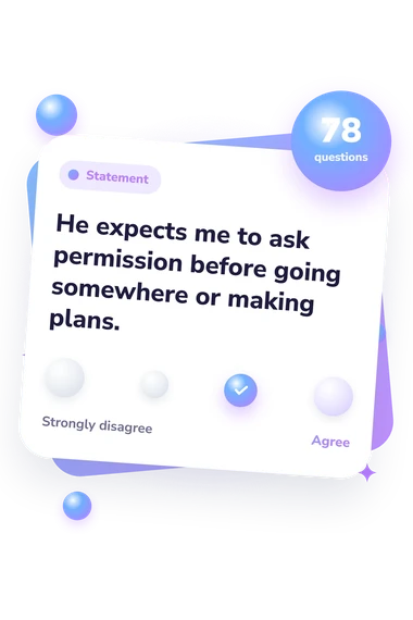 Is My Husband Controlling Quiz: agreement scale card