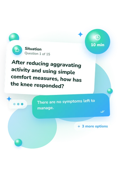 Is My Knee Injury: what would you do Is My Knee Injury: situation and reply bubbles