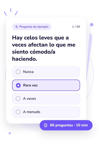 Test ¿Mi relación es saludable?: tarjeta con pregunta