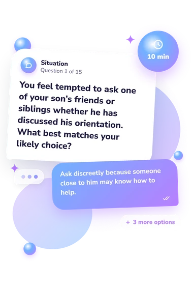 Is My Son Gay: what would you do Is My Son Gay: situation and reply bubbles