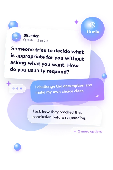 IT Character Quiz: what would you do IT Character Quiz: situation and reply bubbles