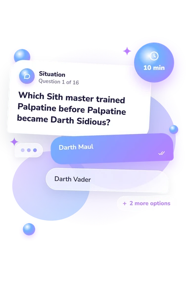 Jedi or Sith Quiz: situation and reply bubbles