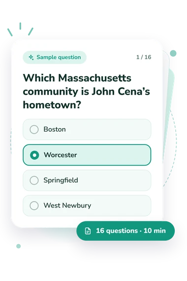 John Cena Quiz: sample question card