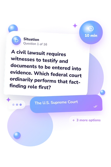 Judicial Branch Quiz: situation and reply bubbles