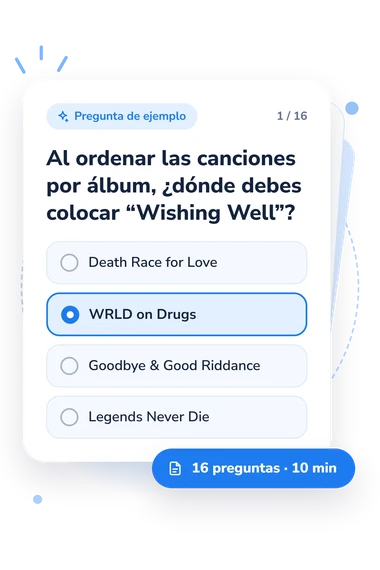 Quiz de Juice WRLD: pregunta y respuestas Quiz de Juice WRLD: tarjeta con pregunta