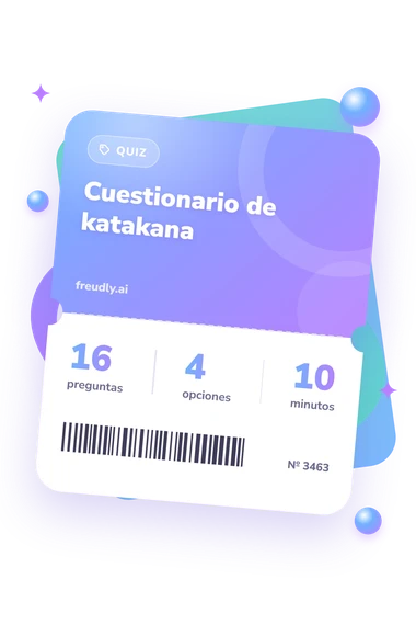 Test cuestionario de katakana: billete del test