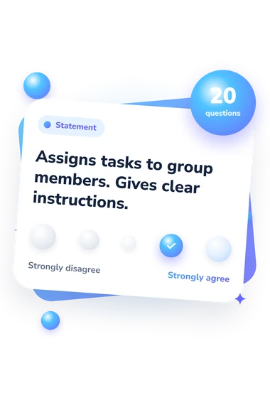 Leadership Behavior Questionnaire Test: from disagree to agree Leadership Behavior Questionnaire Test: agreement scale card