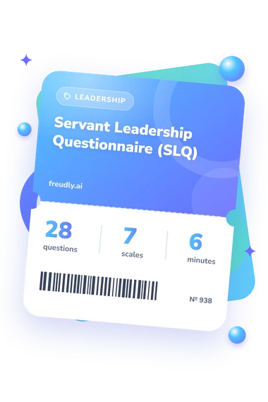 Servant Leadership Questionnaire (SLQ): questions, scales and minutes Servant Leadership Questionnaire (SLQ): test ticket with numbers