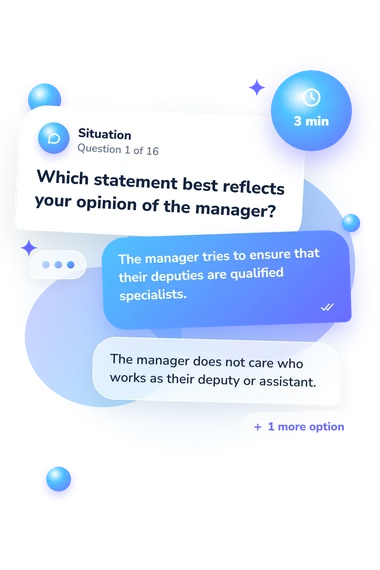 Workgroup Leadership Style Questionnaire: situation and reply bubbles