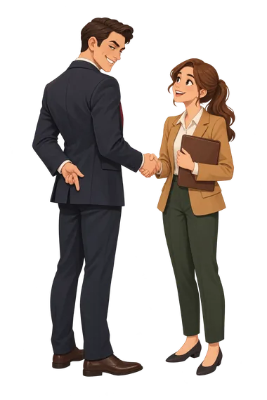 Levenson Self-Report Psychopathy Scale: Business meeting introduction Levenson Self-Report Psychopathy Scale: Two professionals shaking hands