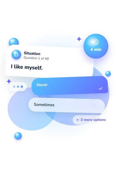 Life Position Scale Test: what would you do Life Position Scale Test: situation and reply bubbles