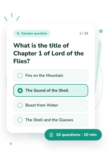 Lord of the Flies: answers to choose from Lord of the Flies Chapter: sample question card