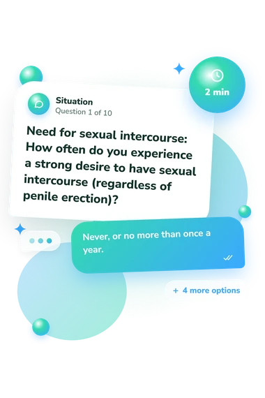 Male Sexual Formula Test: what would you do Male Sexual Formula Test: situation and reply bubbles