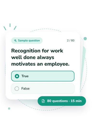 Manager and Human Relations Test: sample question card