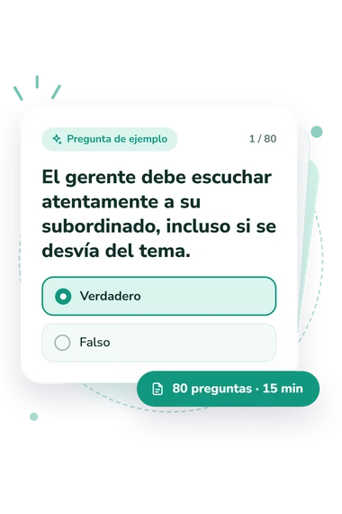 Test gerente y evaluación individual: tarjeta con pregunta